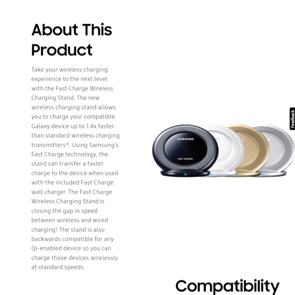 Samsung wireless, fast charging stand. Model Ep - NG930